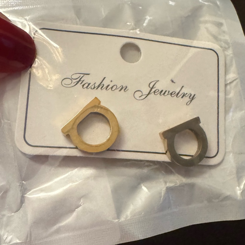 Gold stud earrings